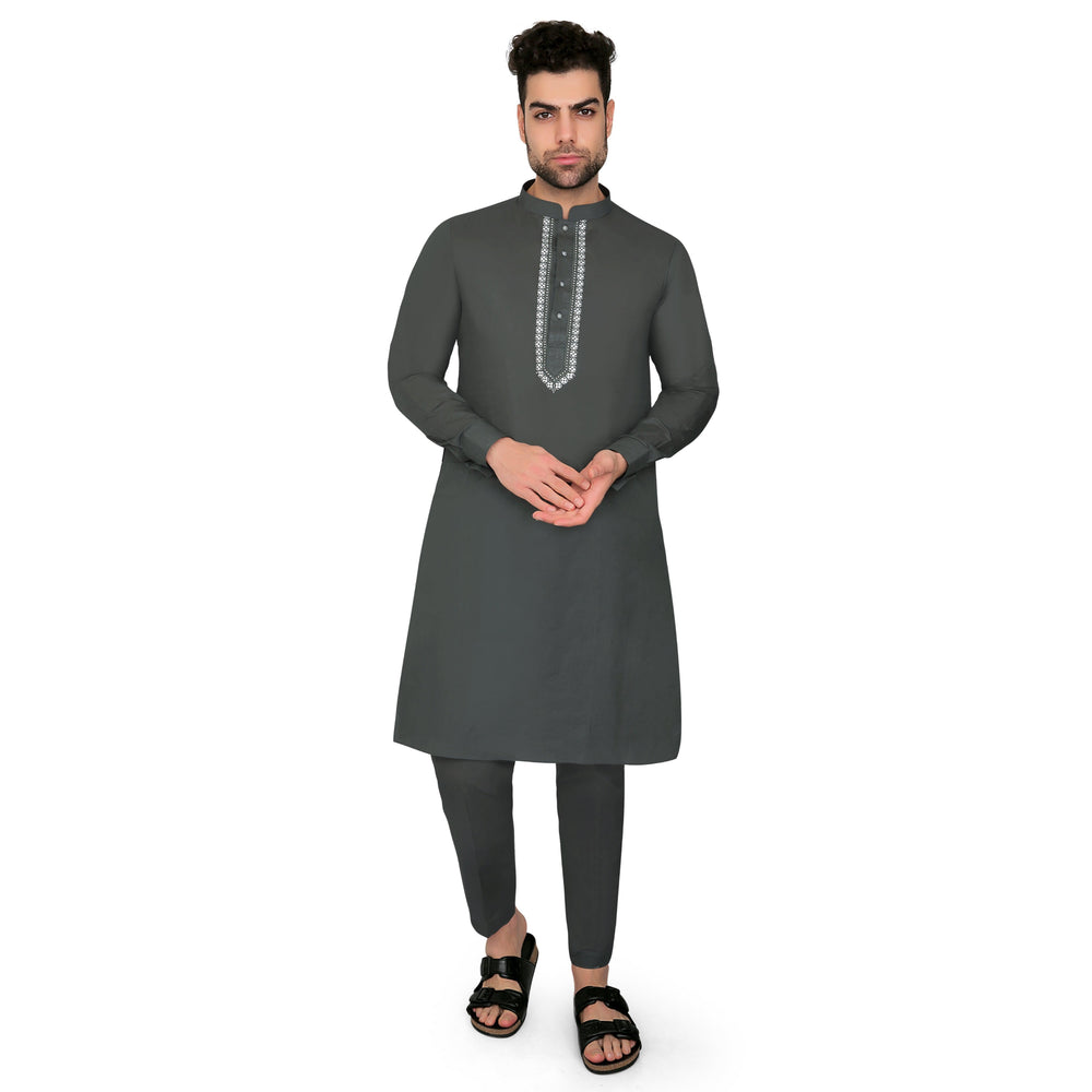 अह्यान कुर्ता सेट आर्मी ग्रीन
