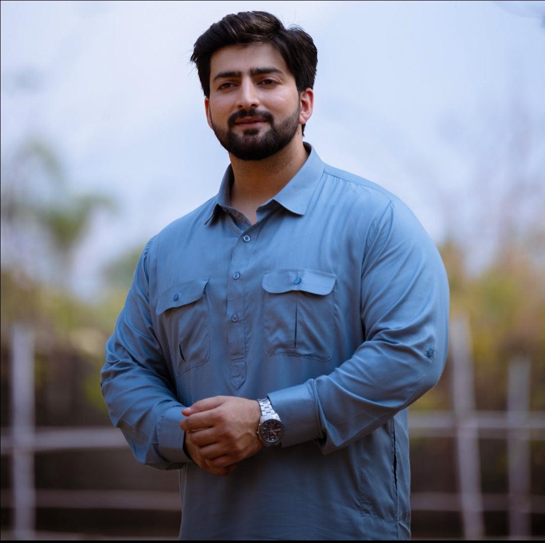 Oday Pathani Set Grey Men - Mashroo