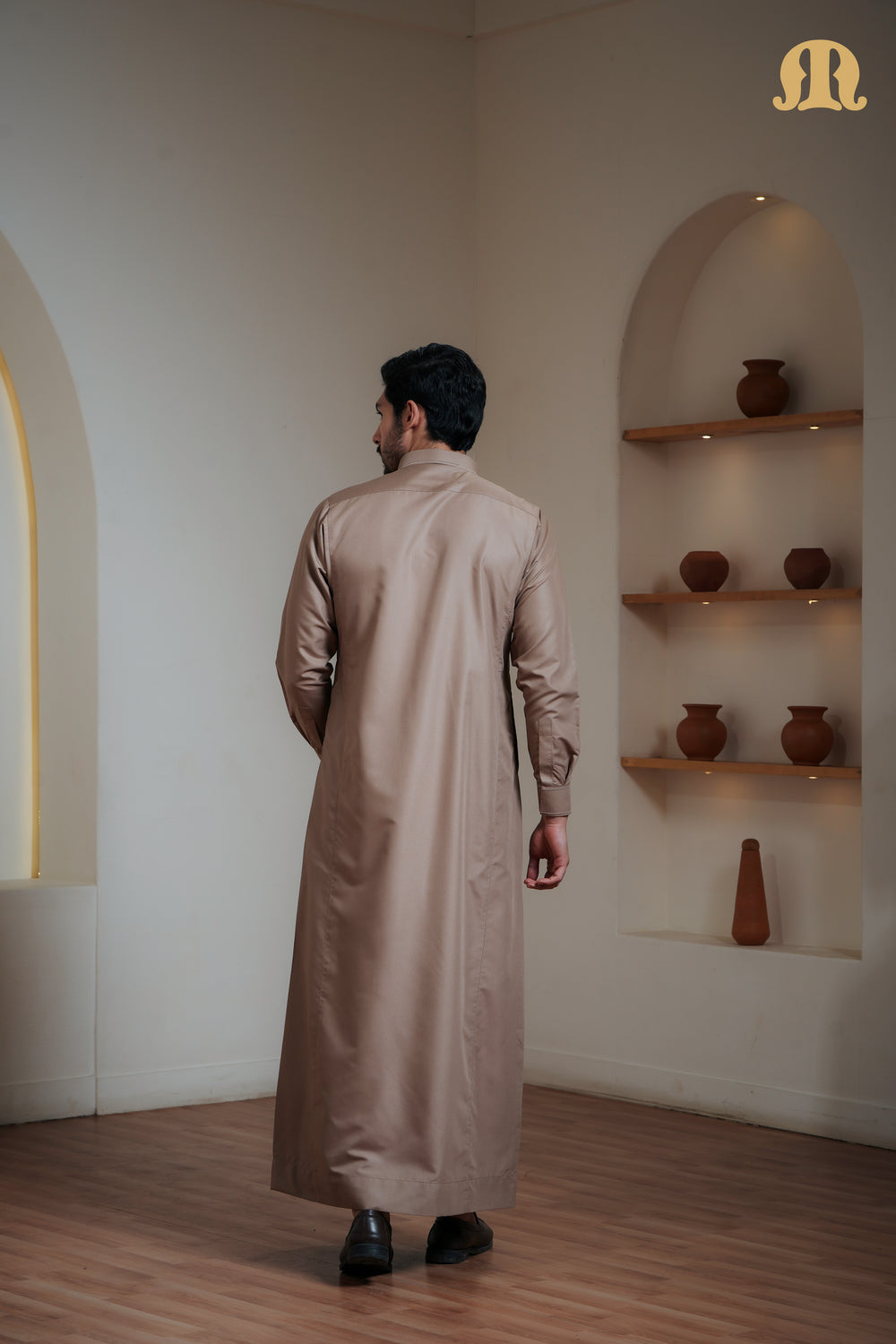 Iraf Embroidered Qatari Gold Thobe Mens