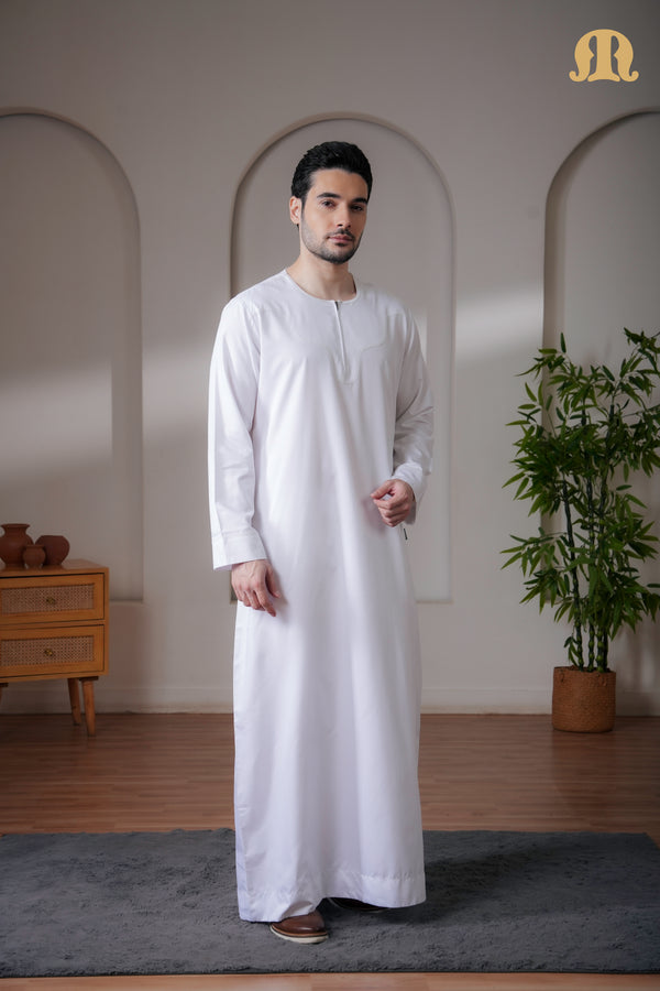Kurvig Omani 2.0 White Thobe Mens