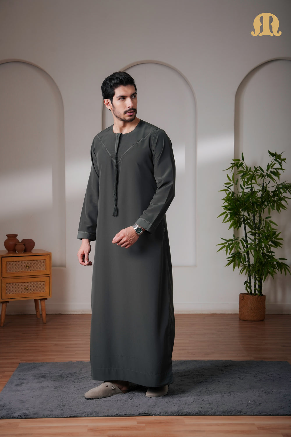 Yalin Emrati Deep Green Thobe Mens