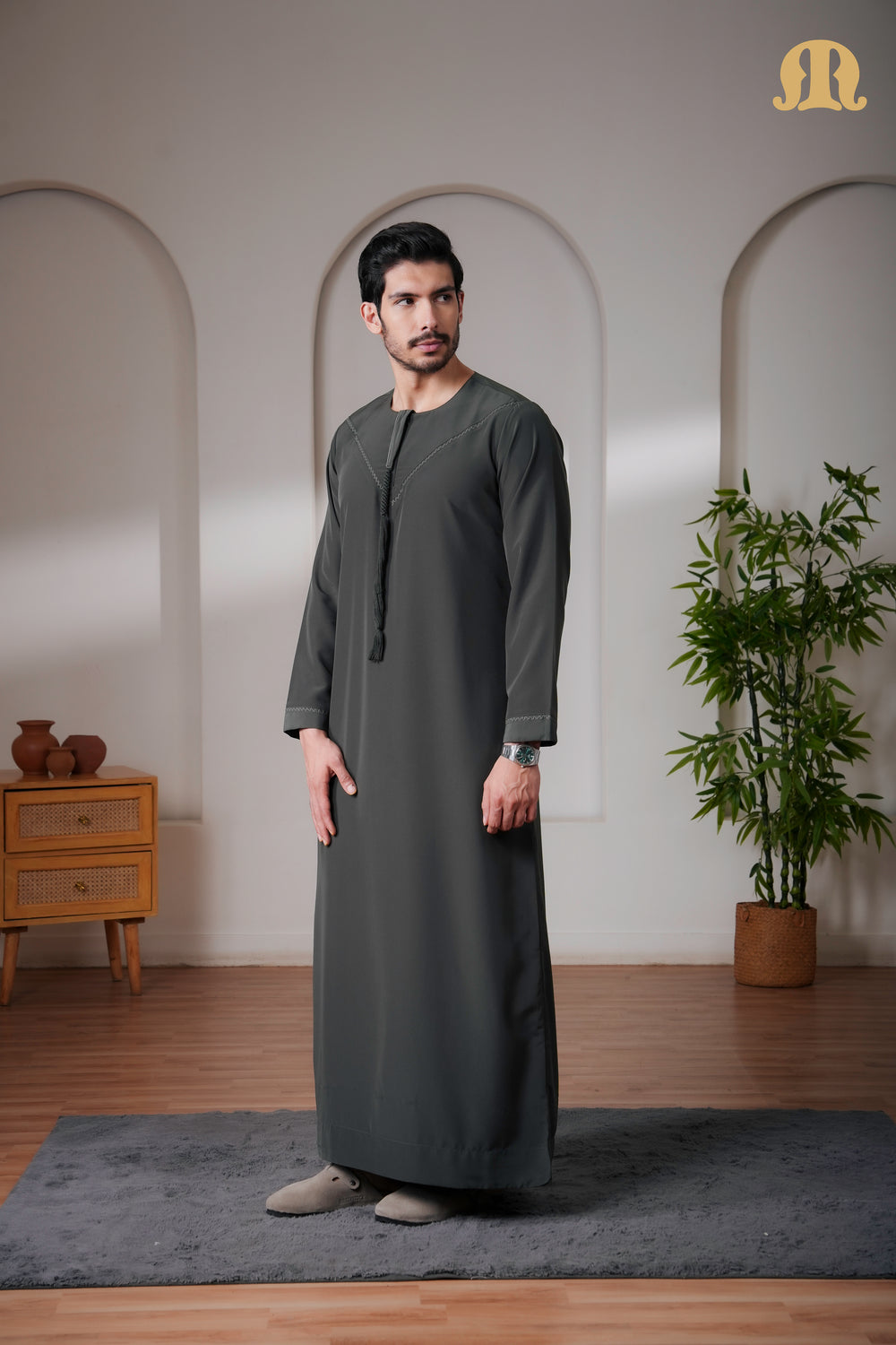 Yalin Emrati Deep Green Thobe Mens