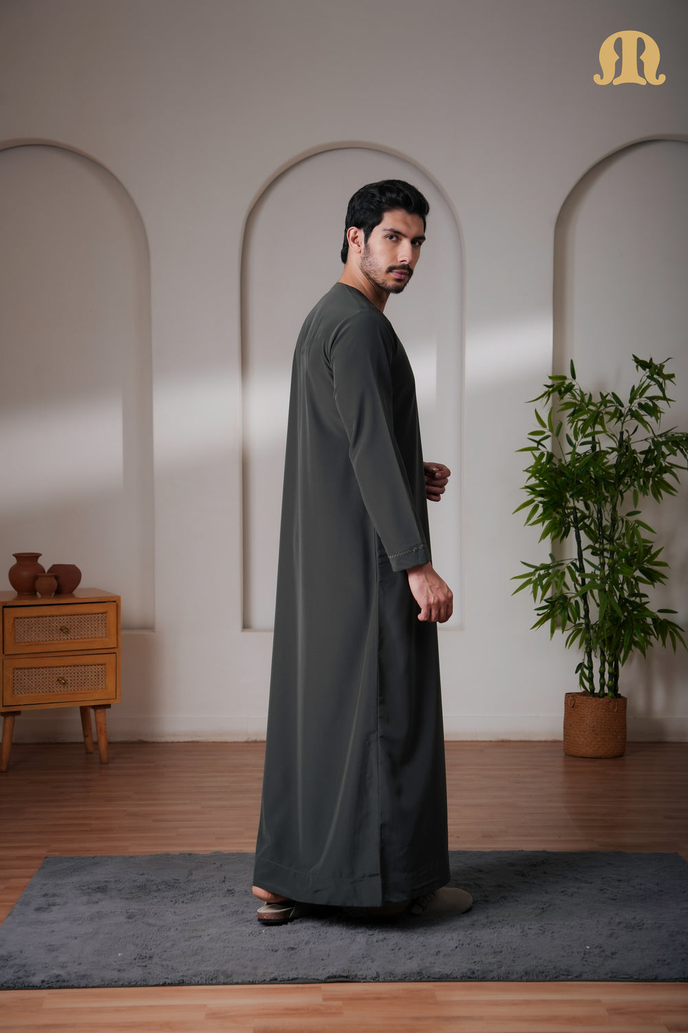 Yalin Emrati Deep Green Thobe Mens
