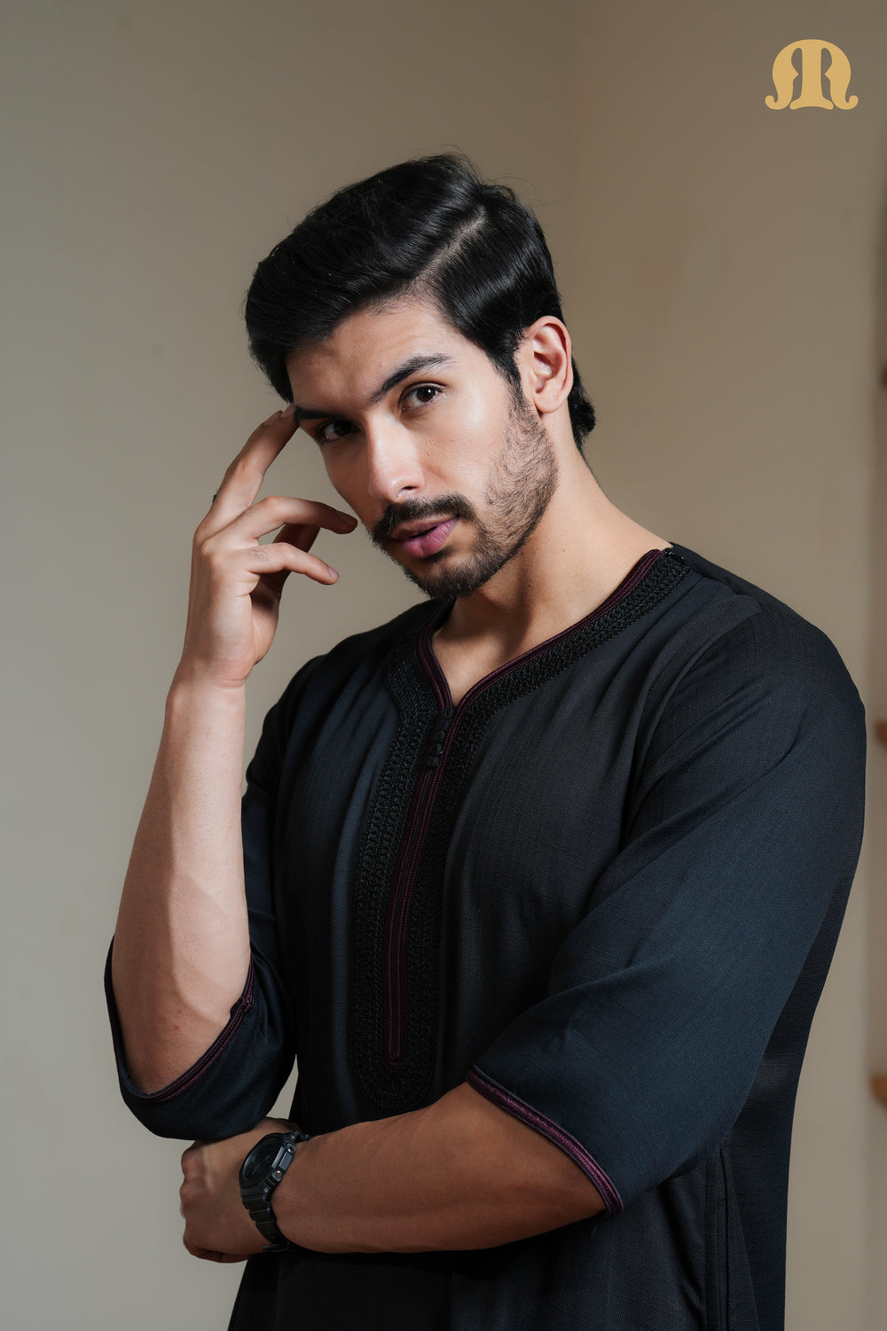 Black Sahal Moroccan Thobe Mens