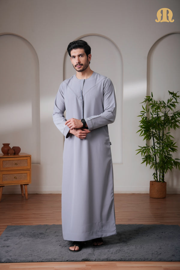 Yalin Emrati Light Grey Thobe Mens