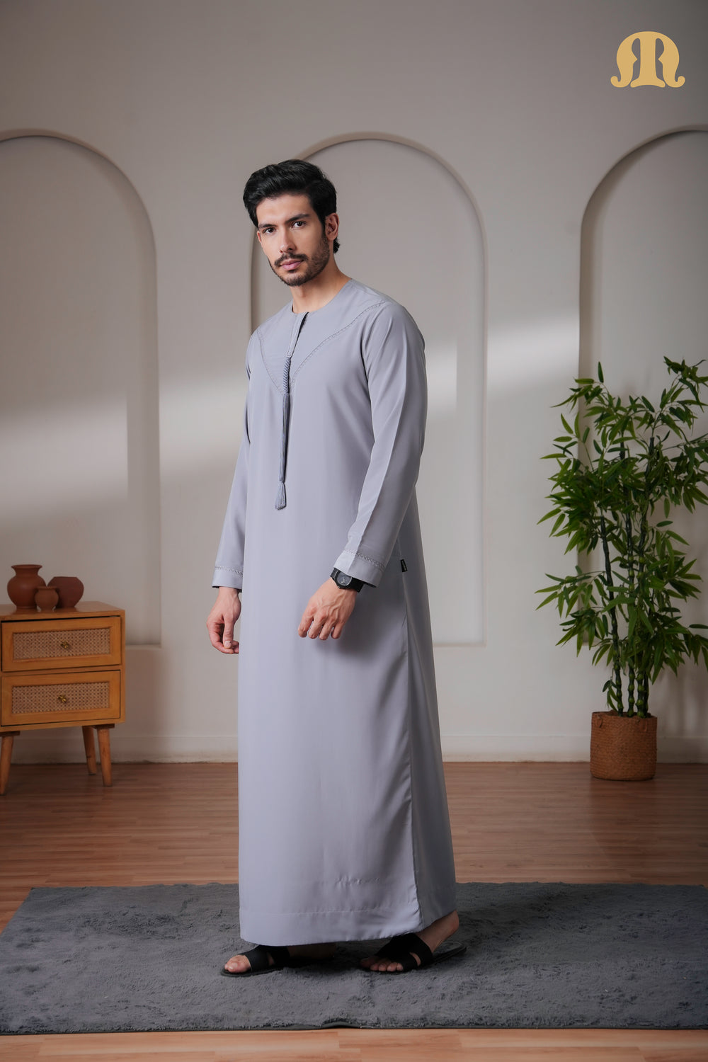 Yalin Emrati Light Grey Thobe Mens
