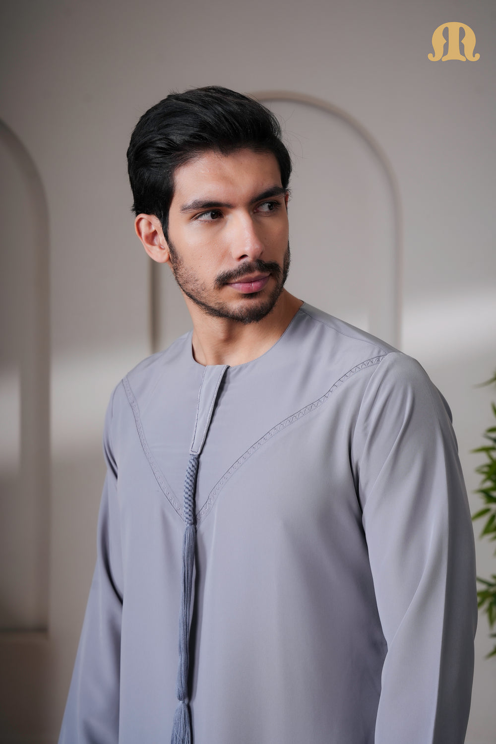 Yalin Emrati Light Grey Thobe Mens
