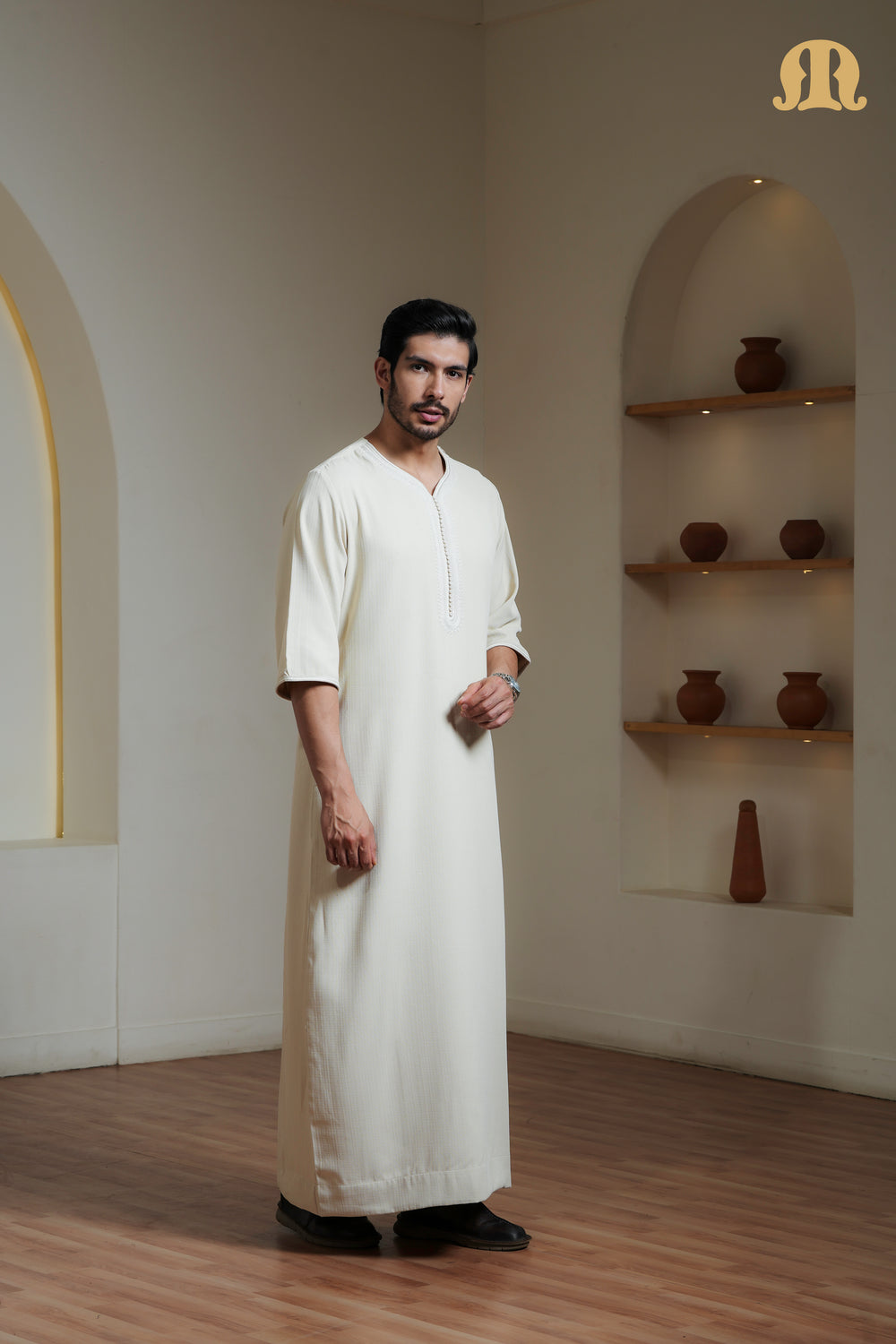 Cream Qalil Moroccan Thobe Mens