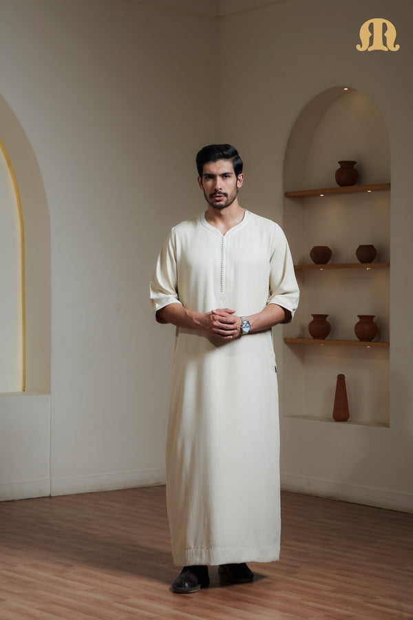 Cream Qalil Moroccan Thobe Mens