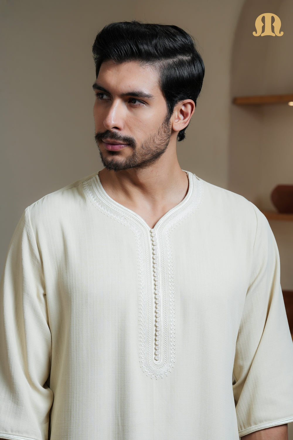 Cream Qalil Moroccan Thobe Mens