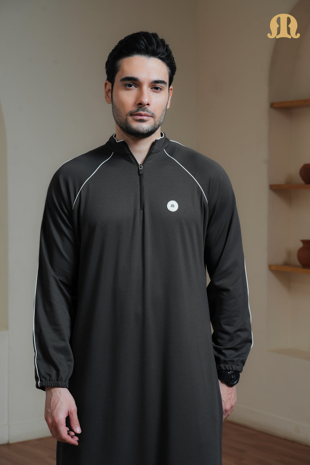 Green Gering Knitted Thobe Mens