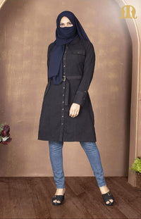Black Felt Tunic For Women - Mashroo