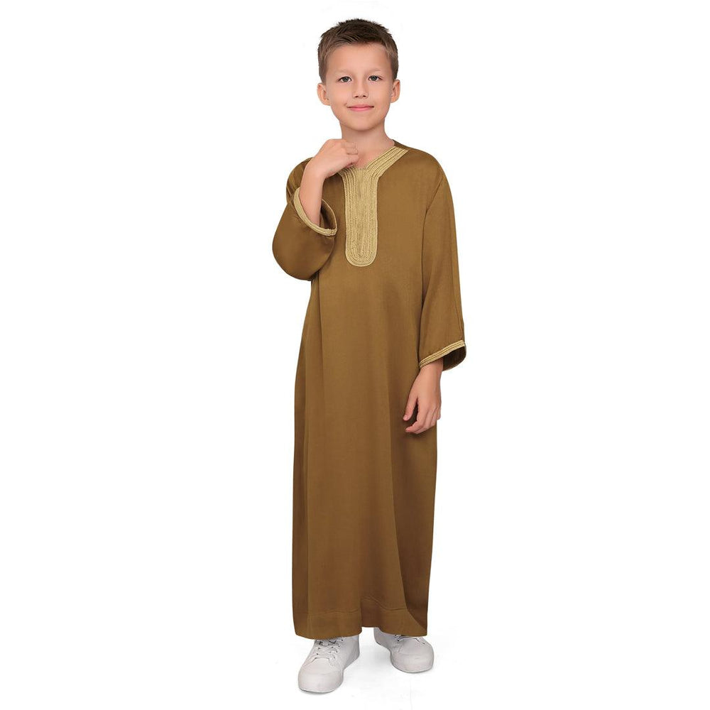 Firas Moroccan Gold Thobe for Kids - Mashroo