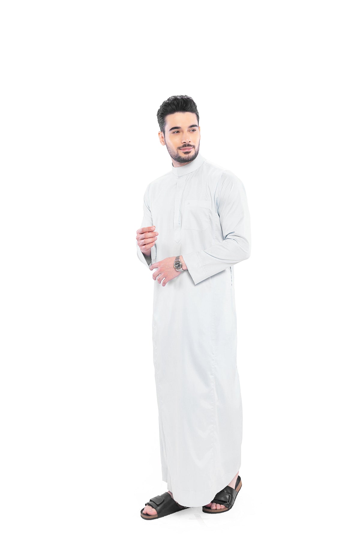 Kurvig Saudi White Thobe Men - Mashroo