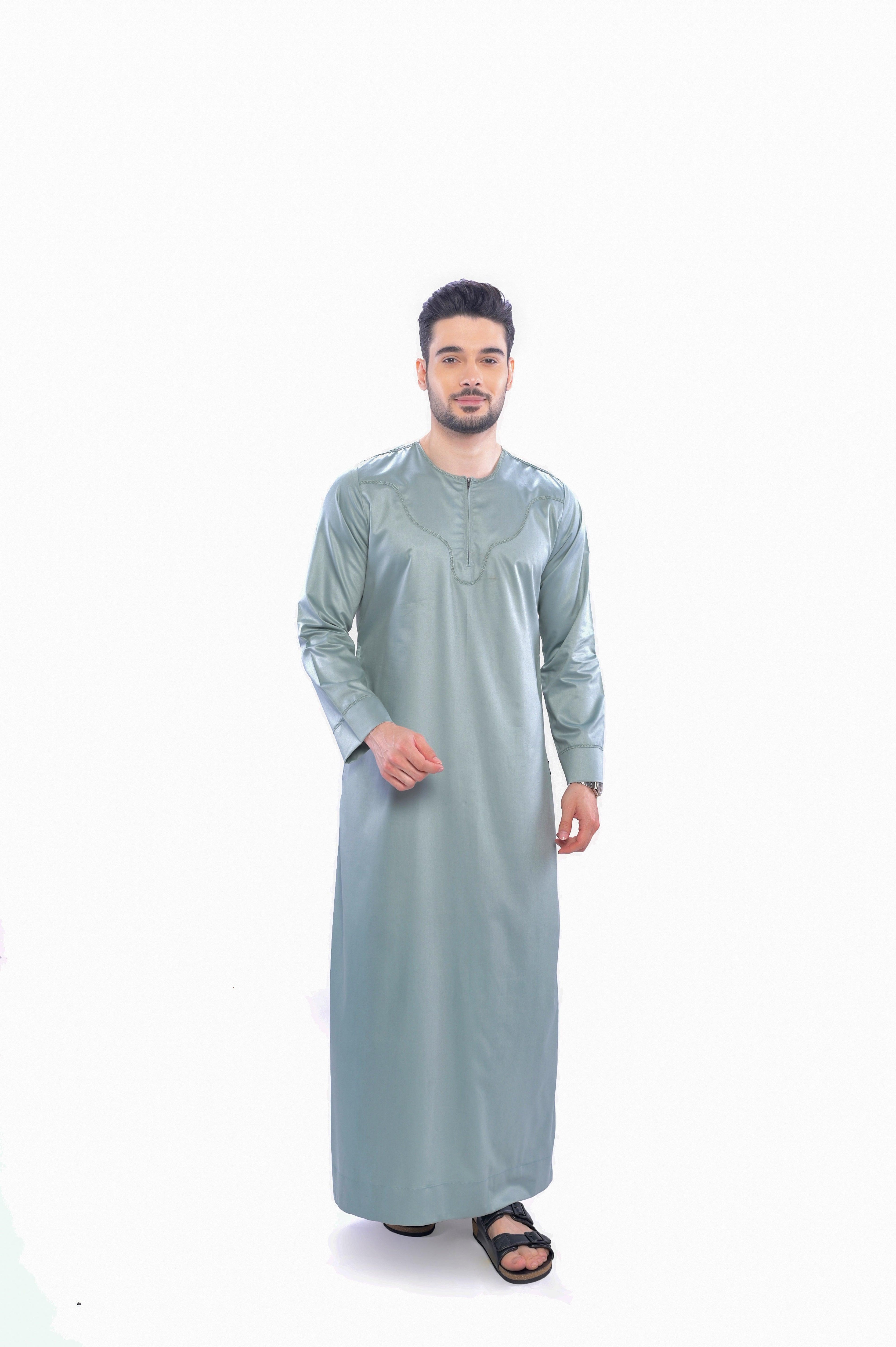 Kurvig Omani Green Thobe Men - Mashroo