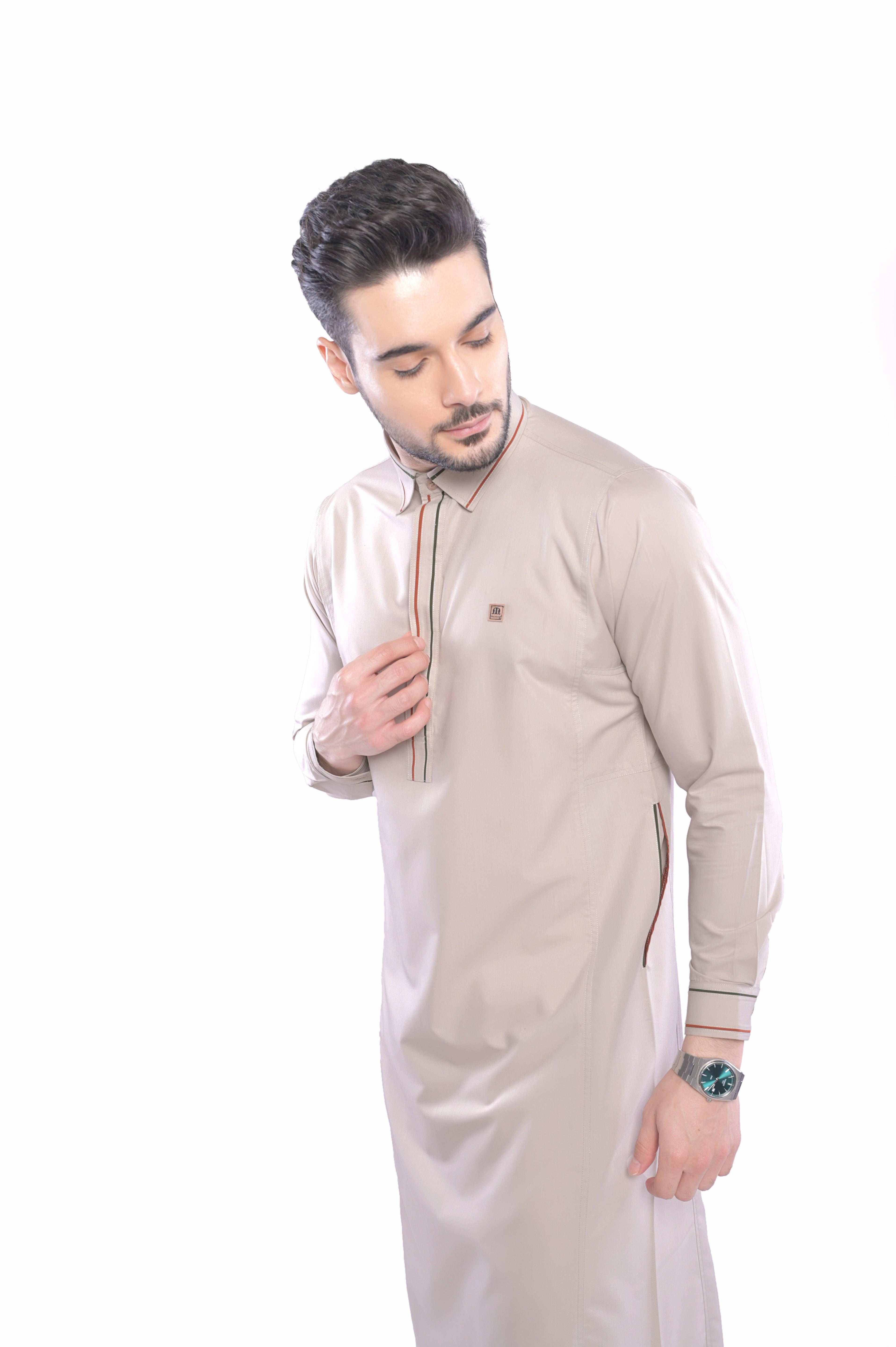 Sinoni Light Pink Thobe Men - Mashroo