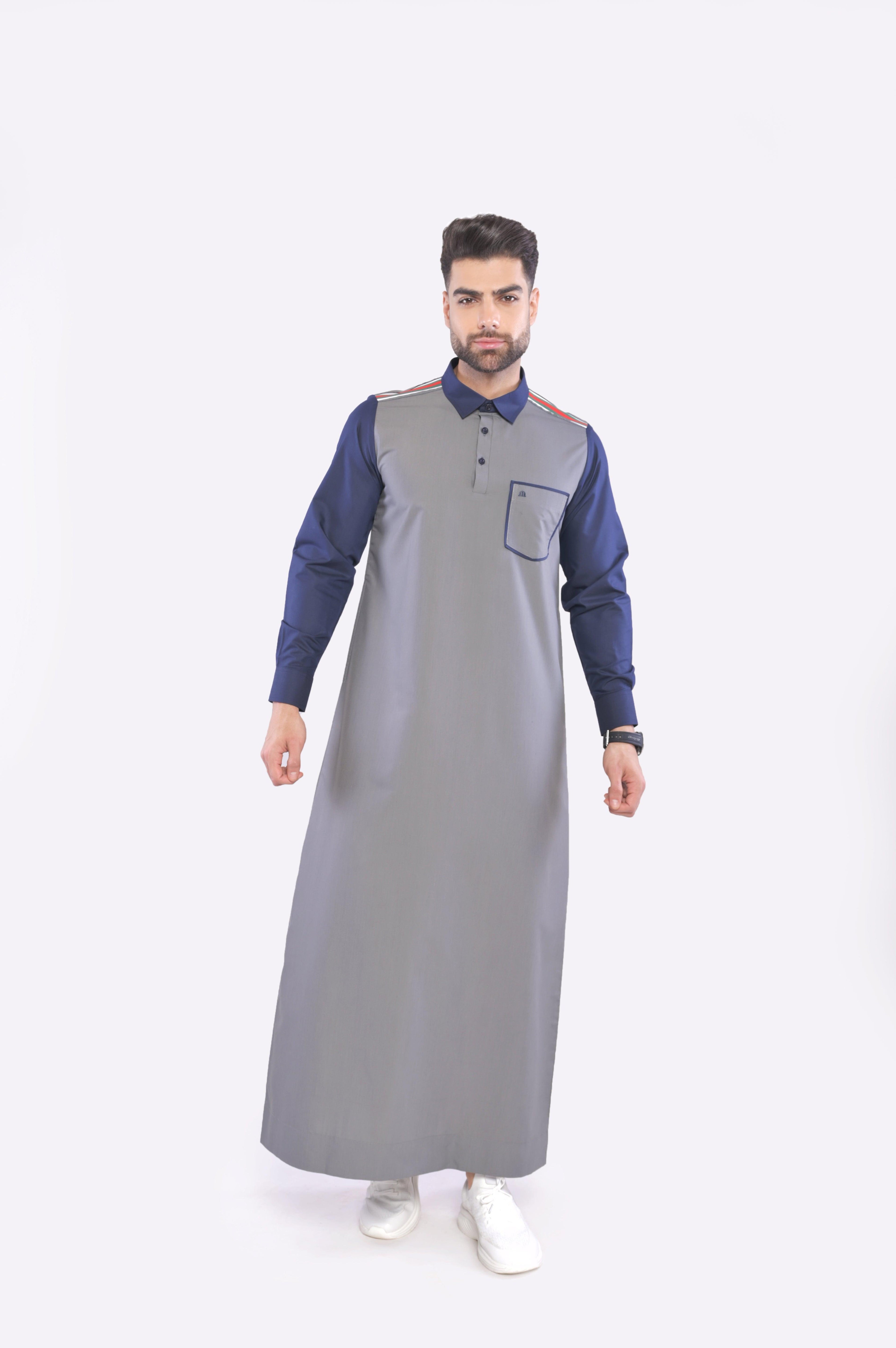 Aspero Grey Thobe Men - Mashroo