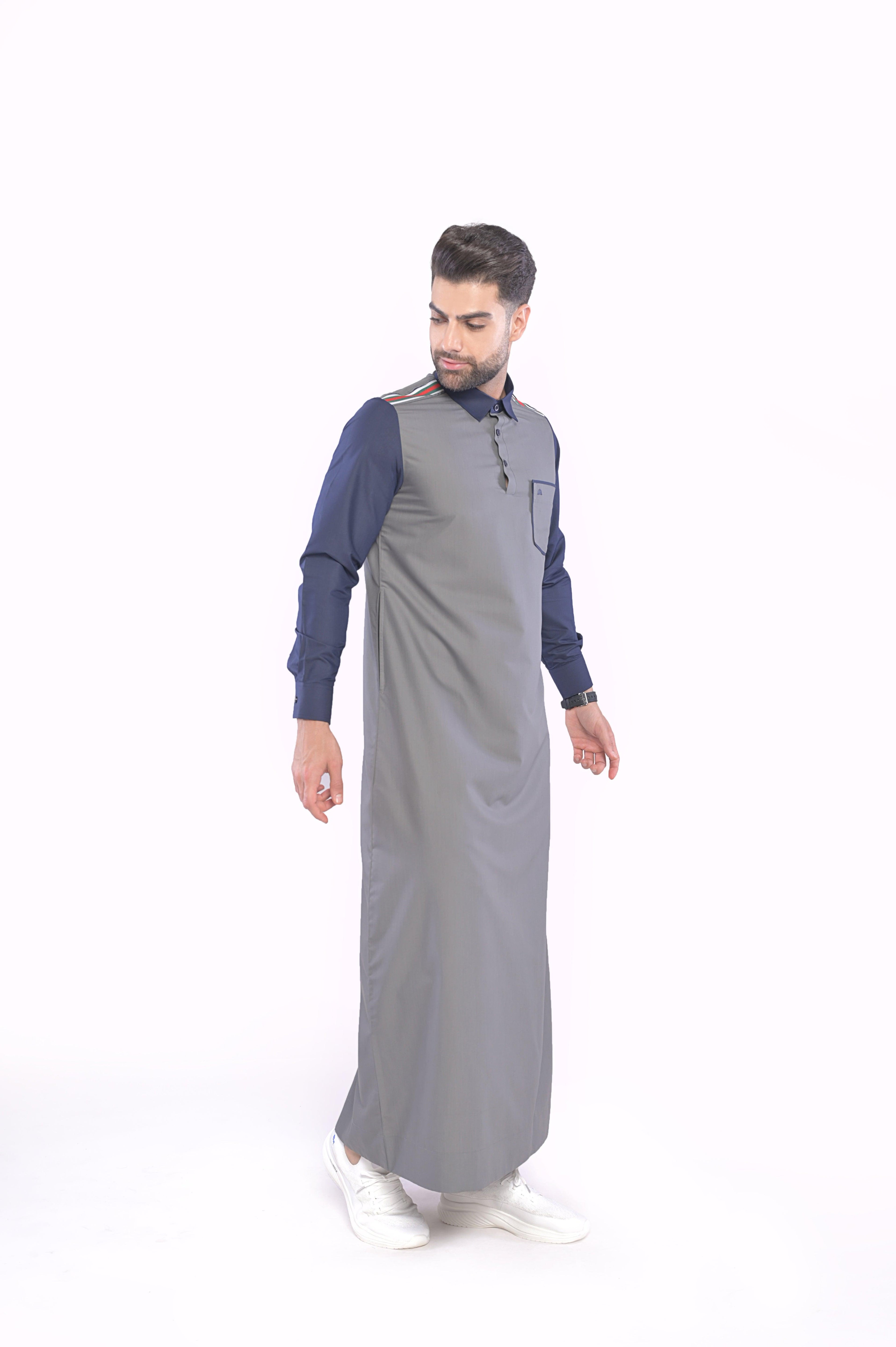 Aspero Grey Thobe Men - Mashroo