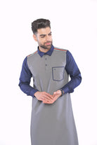 Aspero Grey Thobe Men - Mashroo