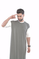 Mullido Over-sized Half Sleeve Green Thobe - Mashroo