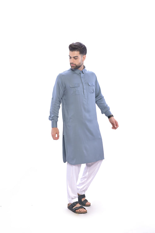 Oday Pathani Set Grey Men