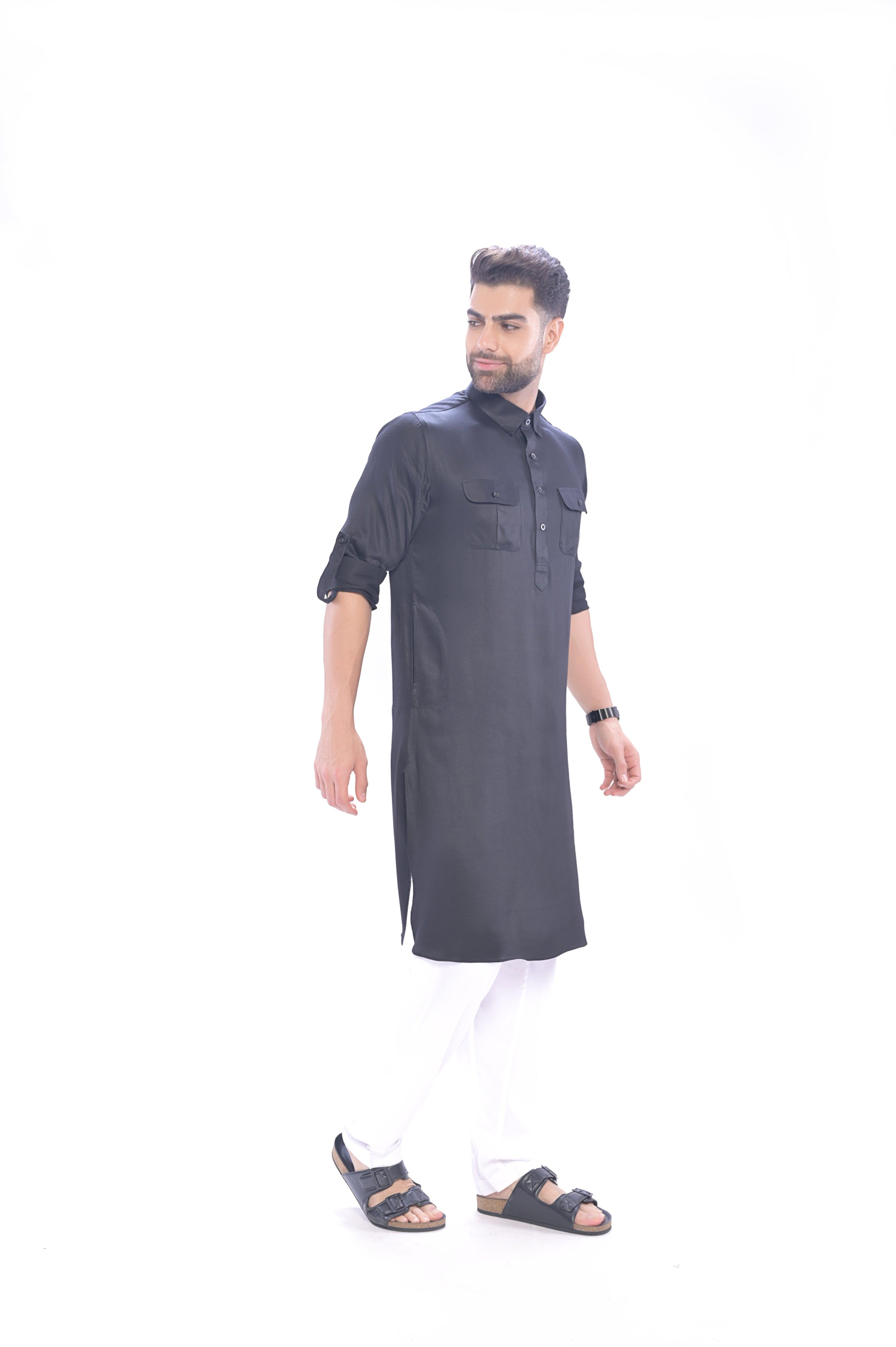 Oday Pathani Set Black Men - Mashroo