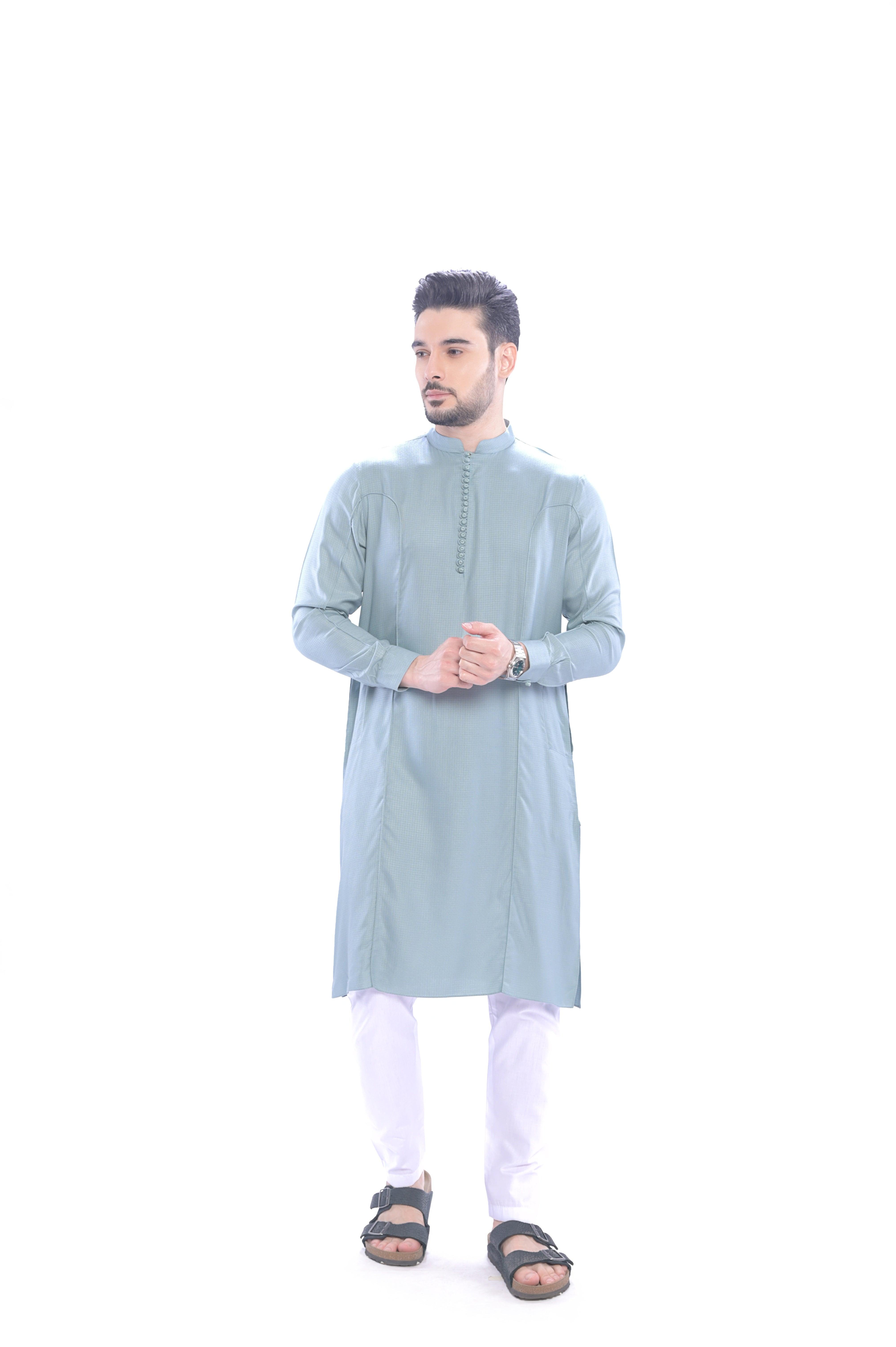 Barhoush Kurta Set Green - Mashroo