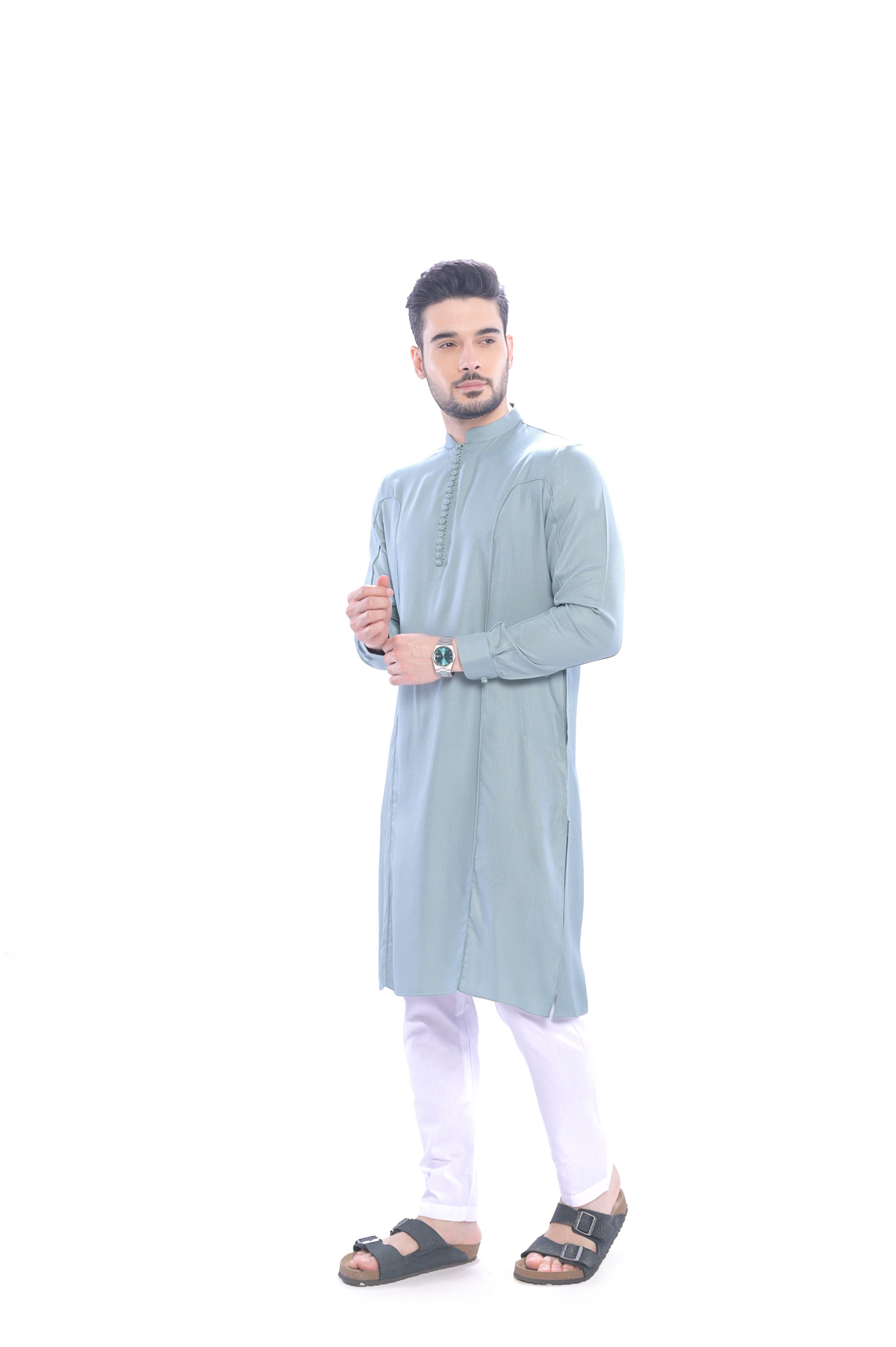 Barhoush Kurta Set Green - Mashroo