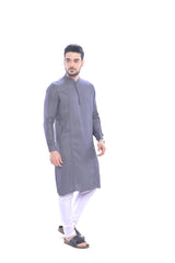 Barhoush Kurta Set Grey - Mashroo