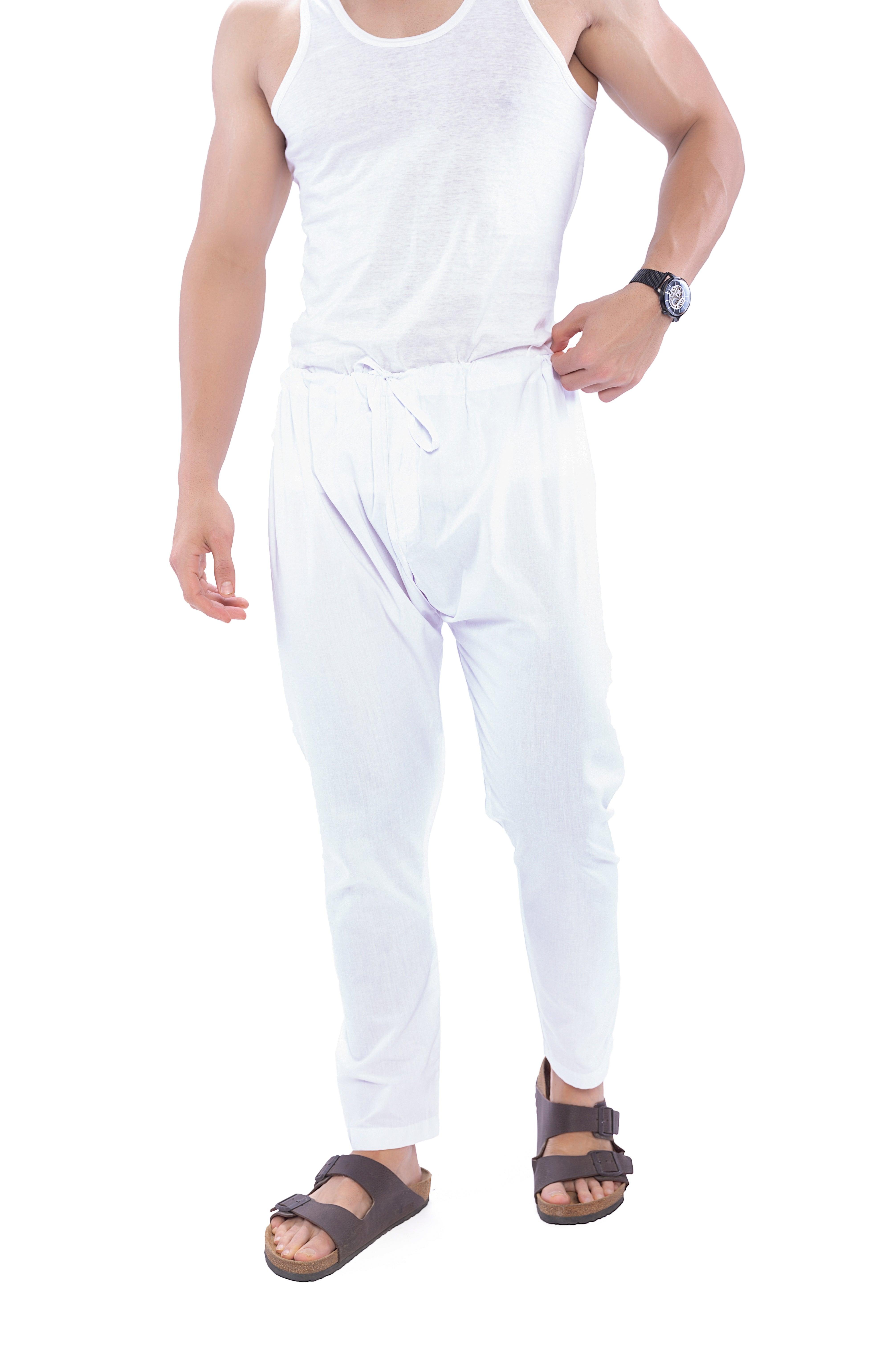 White Aligari Pajama for Men - Mashroo