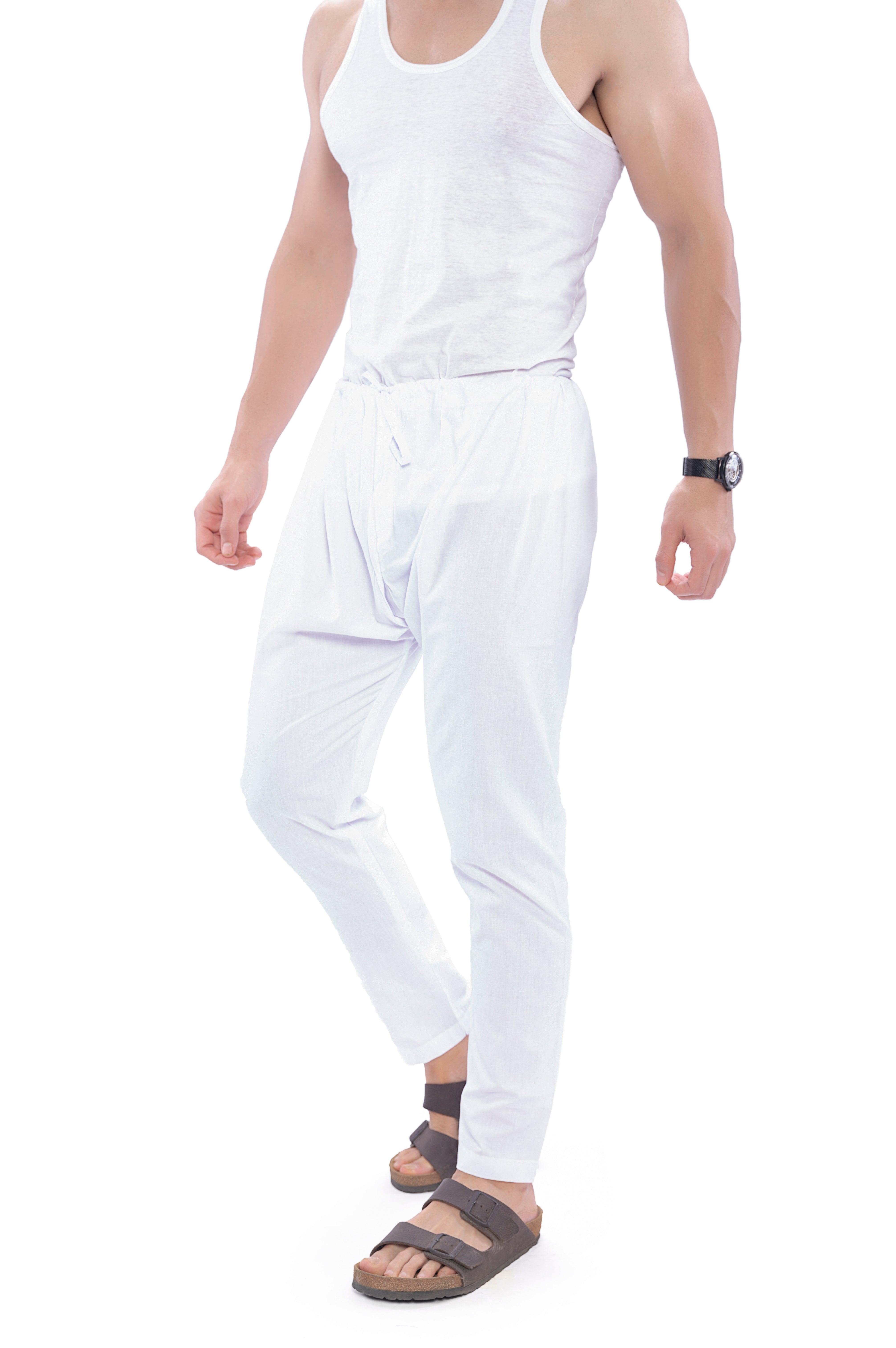 White Aligari Pajama for Men - Mashroo