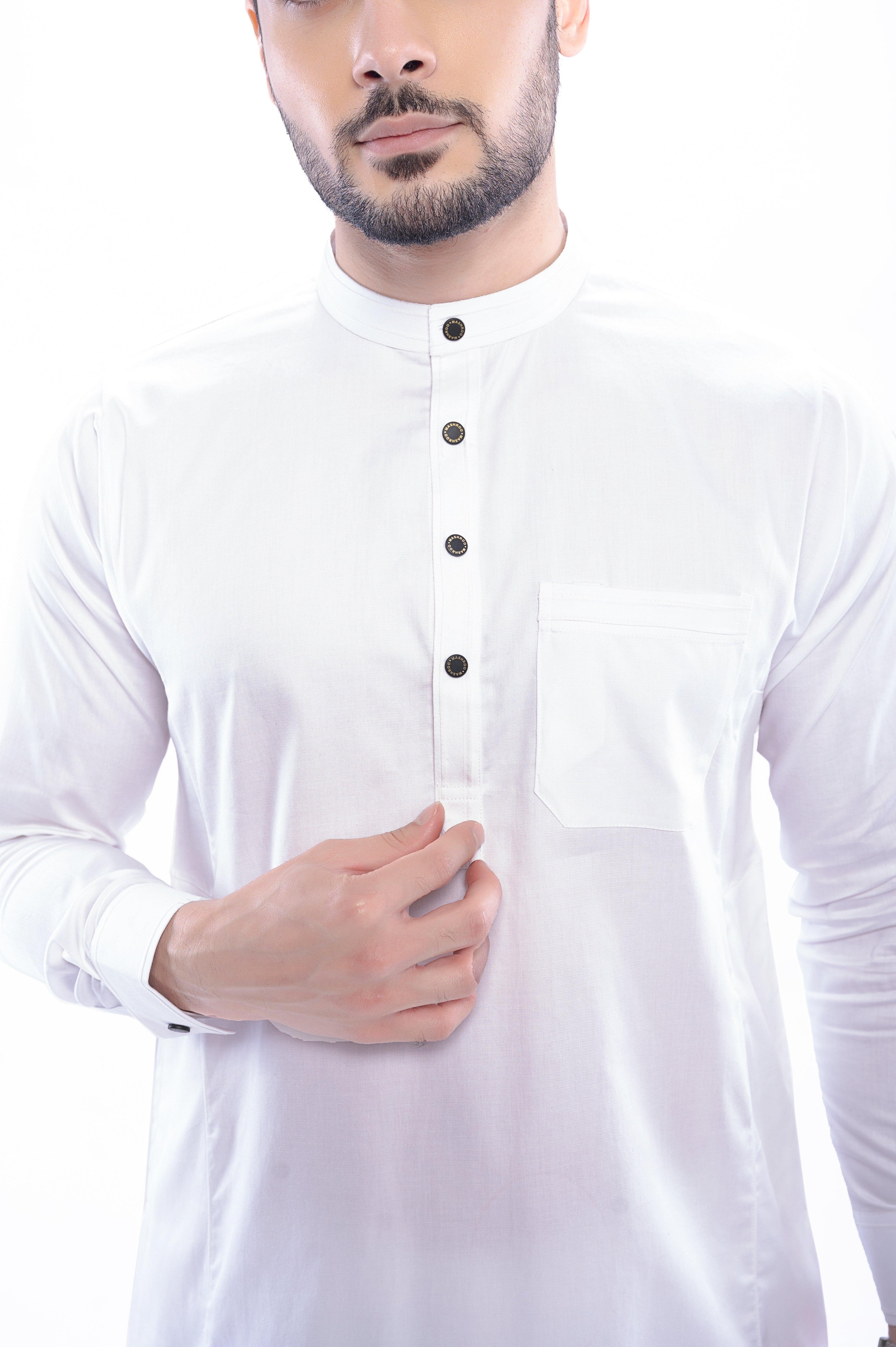 Terfi White Kali Kurta Men - Mashroo