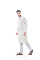 Haydos Chikan Kari Kurta Set White Men - Mashroo