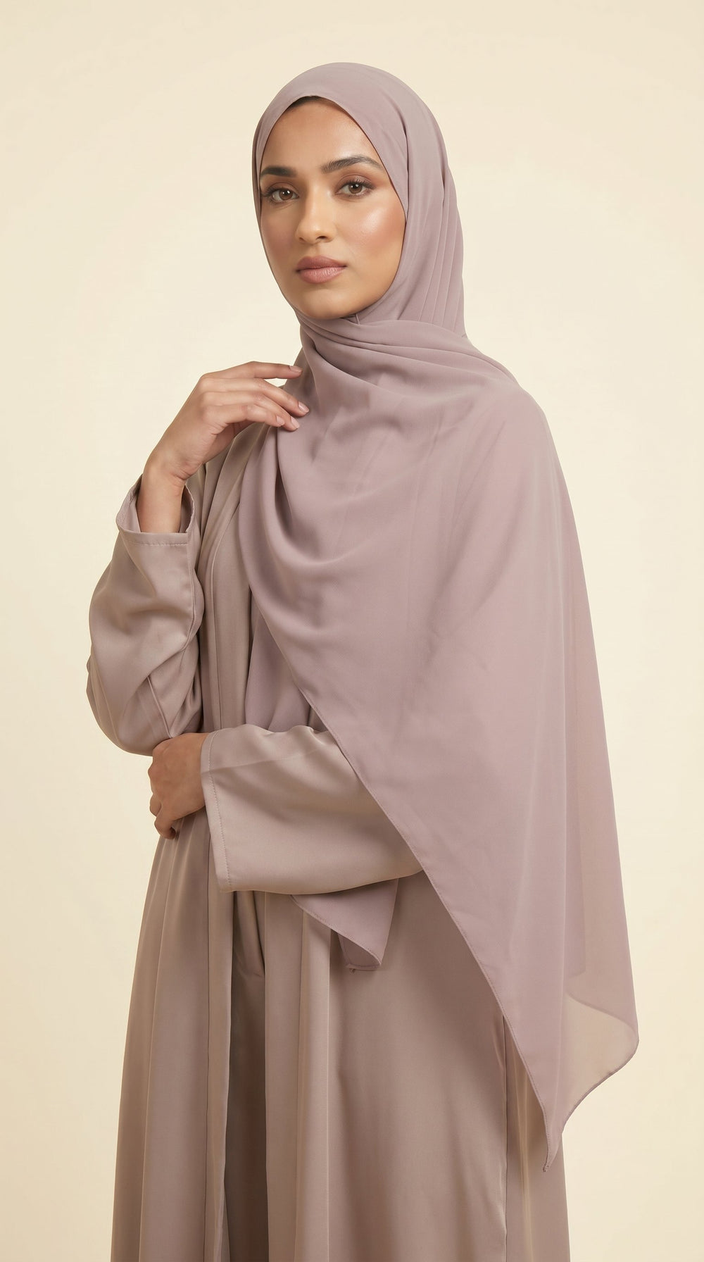 Premium Soft Chiffon Hijab | Mauve Taupe