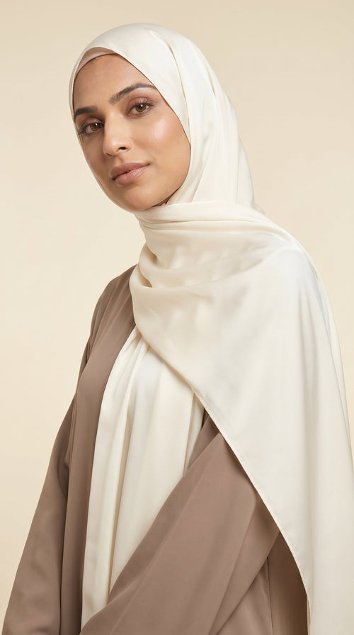 Premium Satin Hijab | Ivory