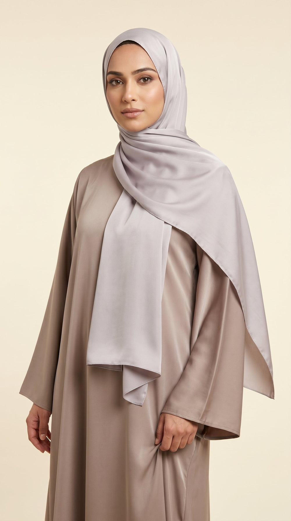 Premium Satin Hijab | Silver Mist