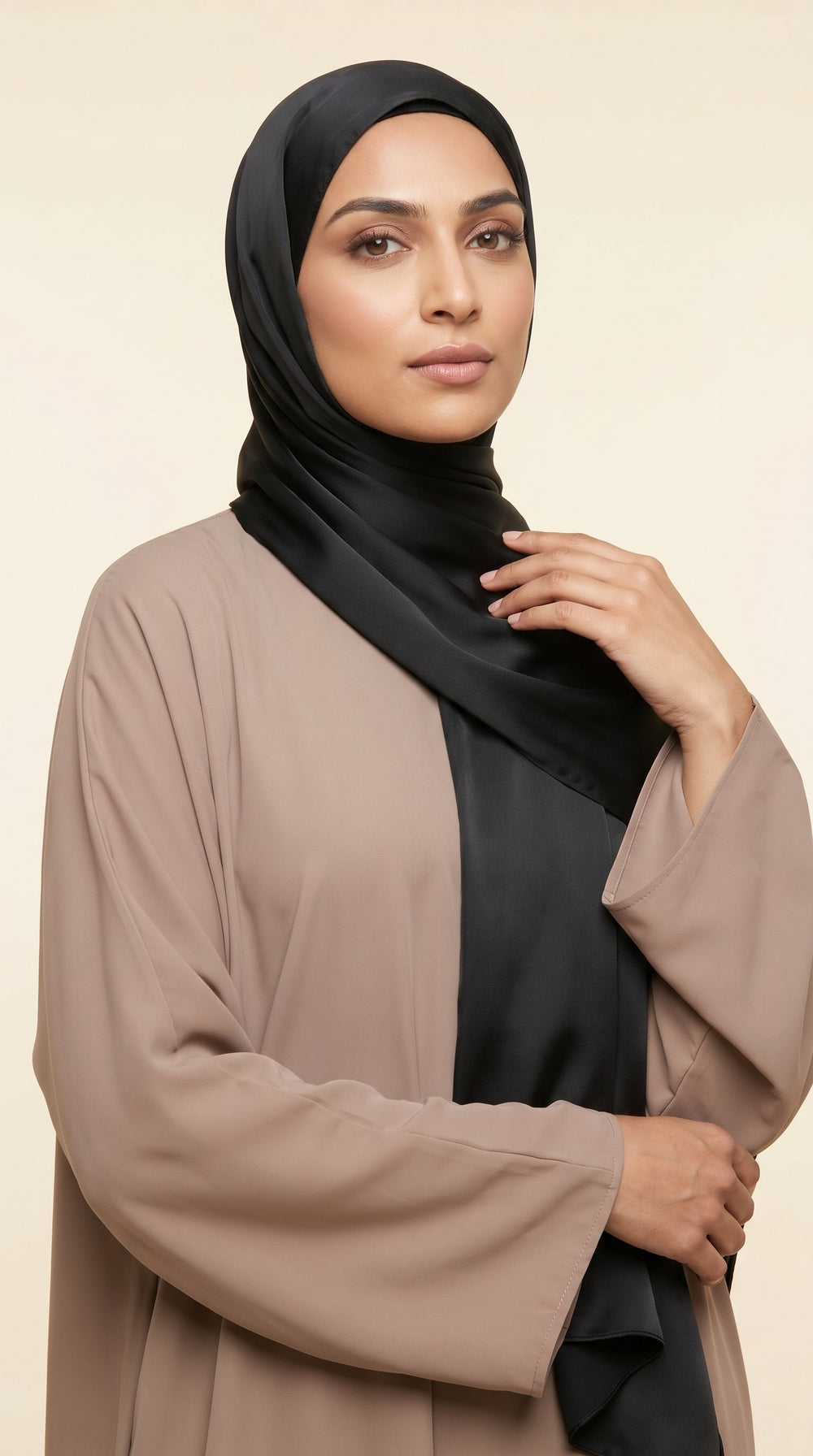 Premium Satin Hijab | Classic Black