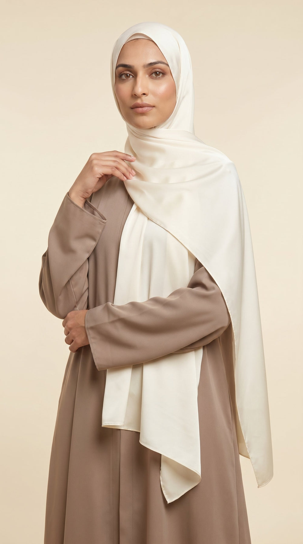 Premium Satin Hijab | Ivory