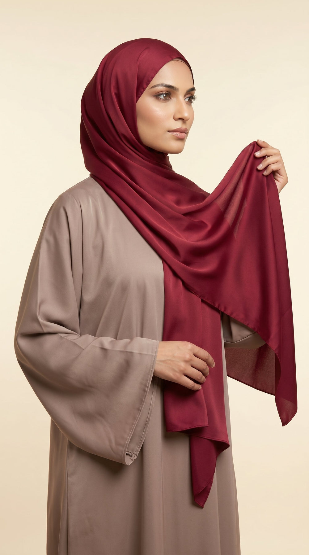Premium Satin Hijab | Ruby Wine