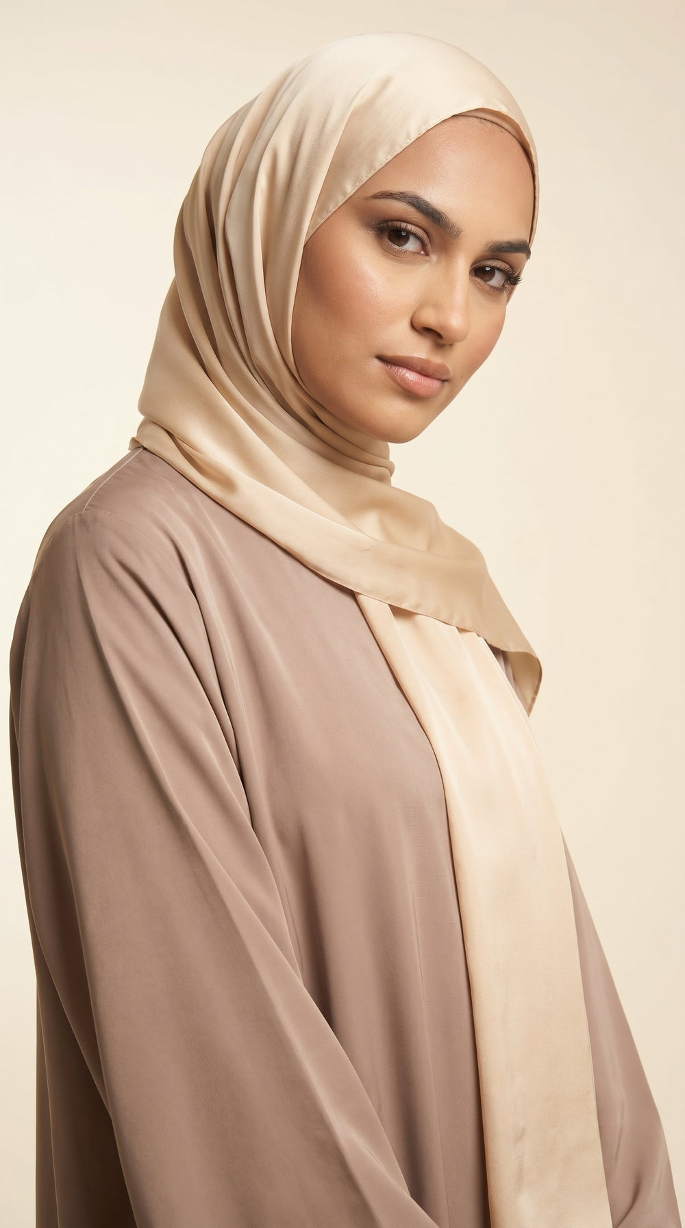 Premium Satin Hijab | Sand Gold