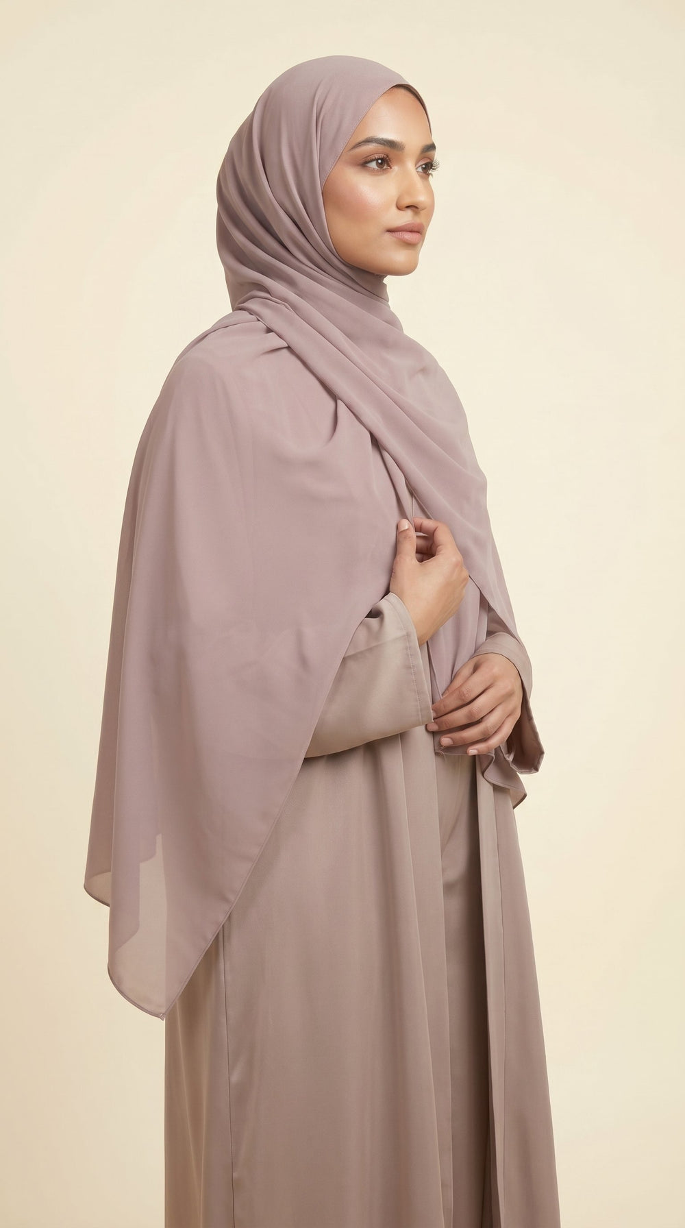 Premium Soft Chiffon Hijab | Mauve Taupe