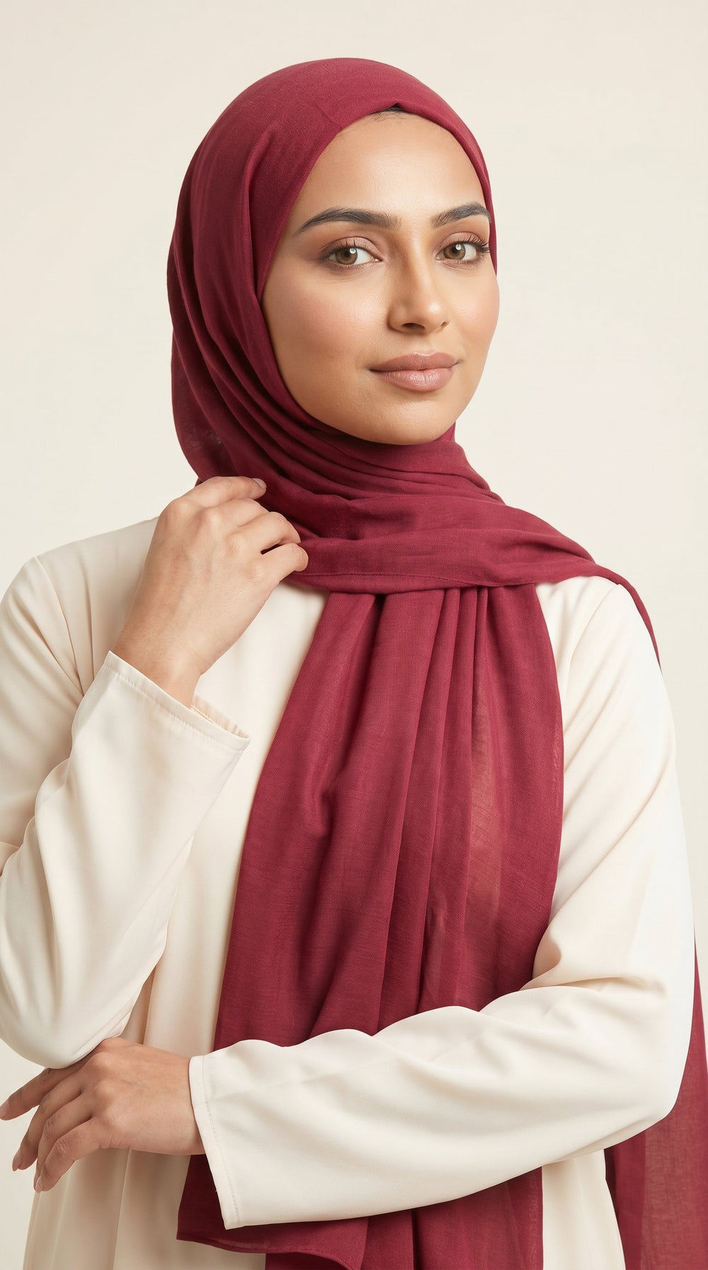Premium Modal Rayon Hijab | Berry Rose