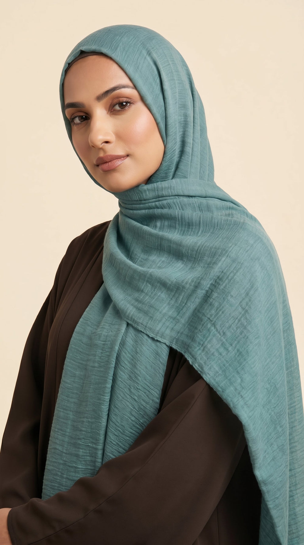 Premium Crinkle Modal Hijab | Dusty Teal