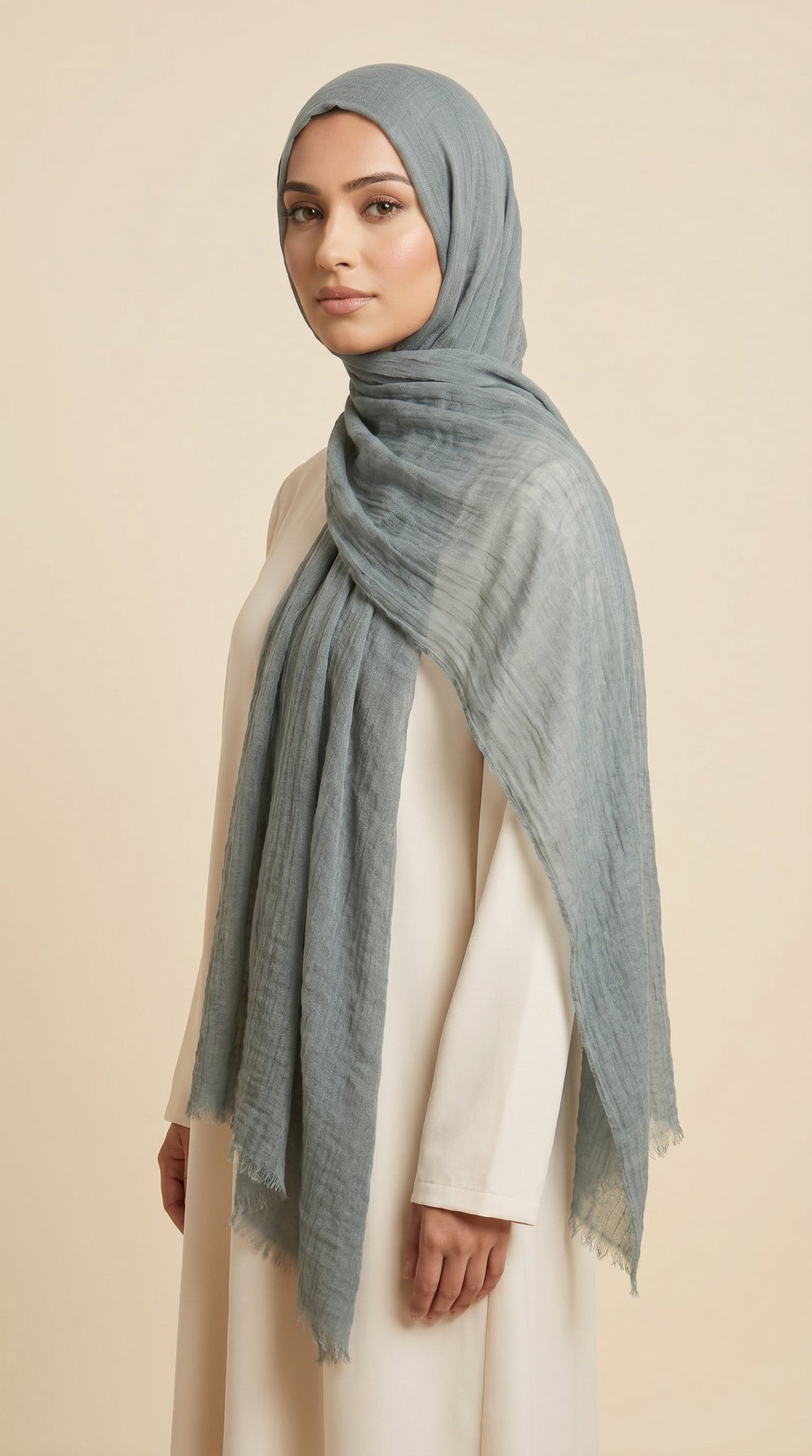Premium Crinkle Modal Hijab | Sea Mist