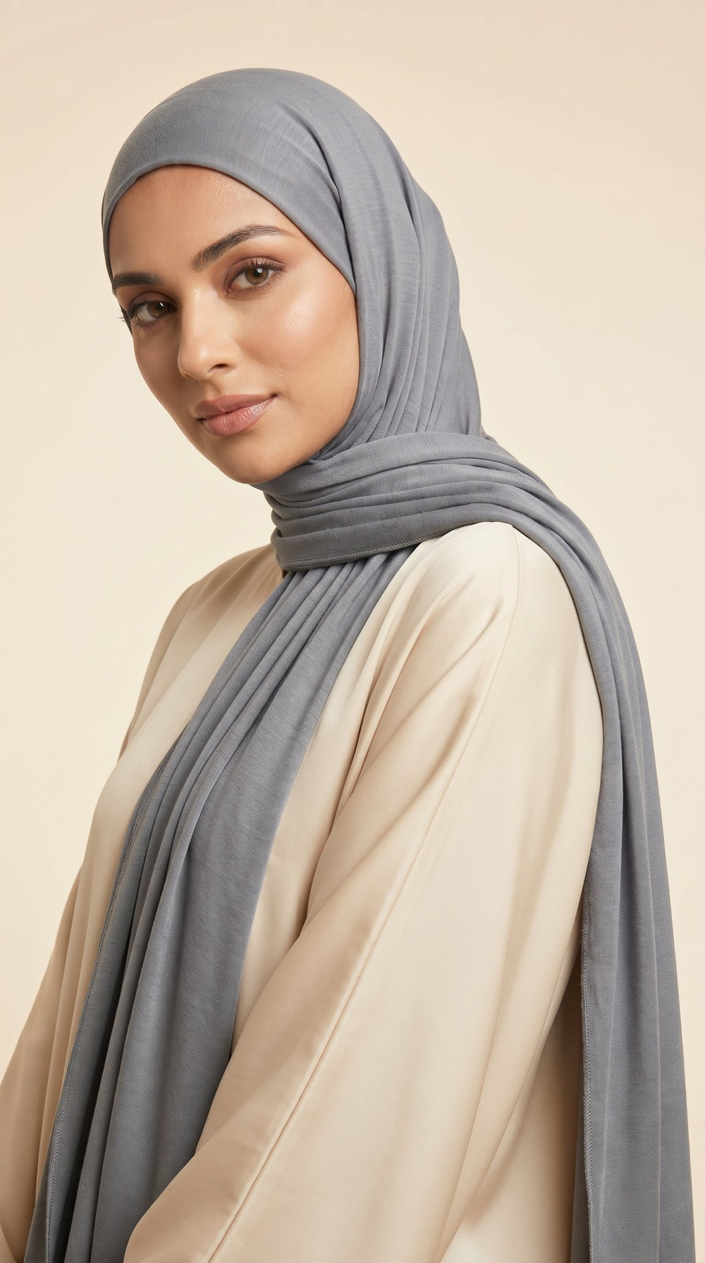 Premium Bamboo Jersey Hijab | Dove Grey