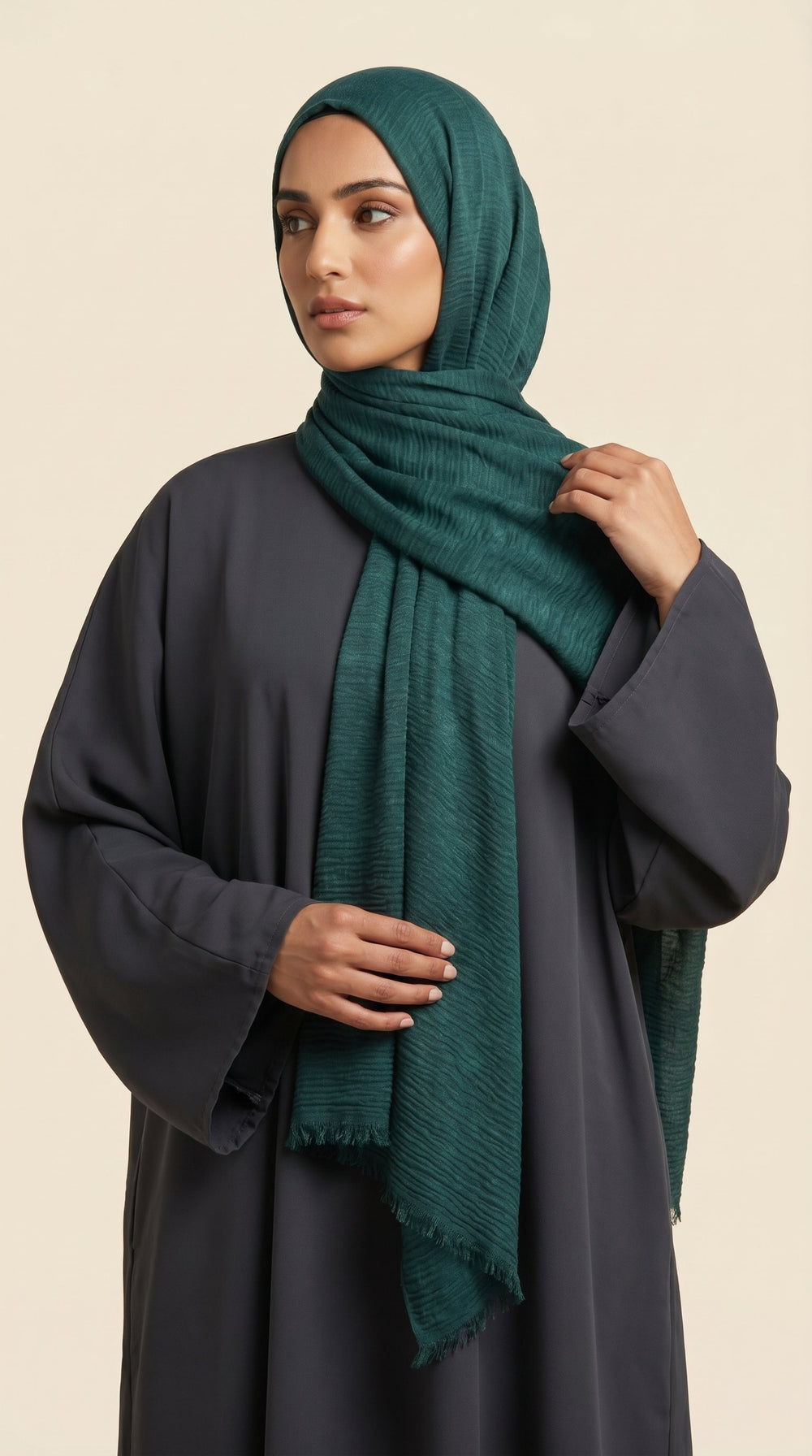 Premium Crinkle Modal Hijab | Sand Beige