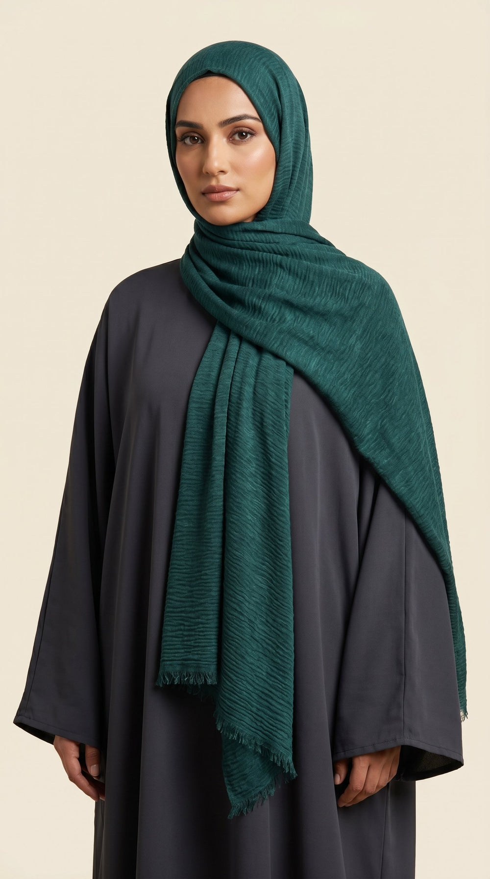 Premium Crinkle Modal Hijab | Sand Beige
