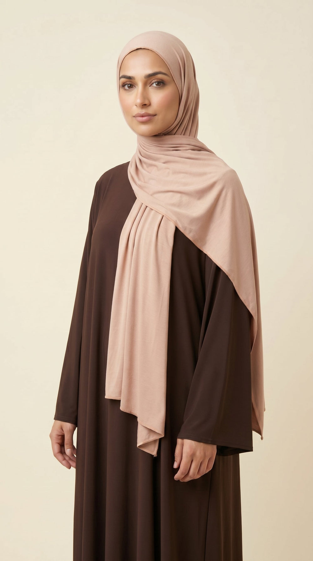 Premium Bamboo Jersey Hijab | Soft Nude