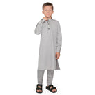 Terfi Grey Kali Kurta for Kids - Mashroo