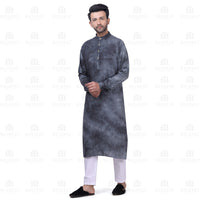 Grey Tie Dye Kurta Set for Men - Mashroo